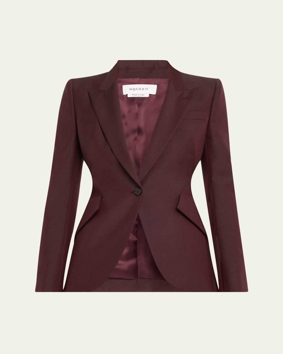 Single-Breasted Wool Blazer Jacket